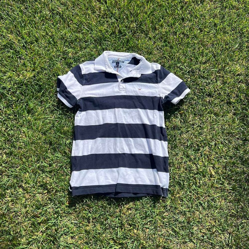 Tommy Hilfiger slim fit stretch polo striped mens size M medium